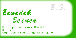 benedek seiner business card